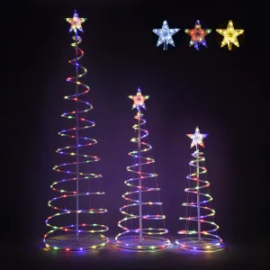 3ct Lighted Spiral Xmas Trees USB Cable Powered 6ft 4ft 3ft