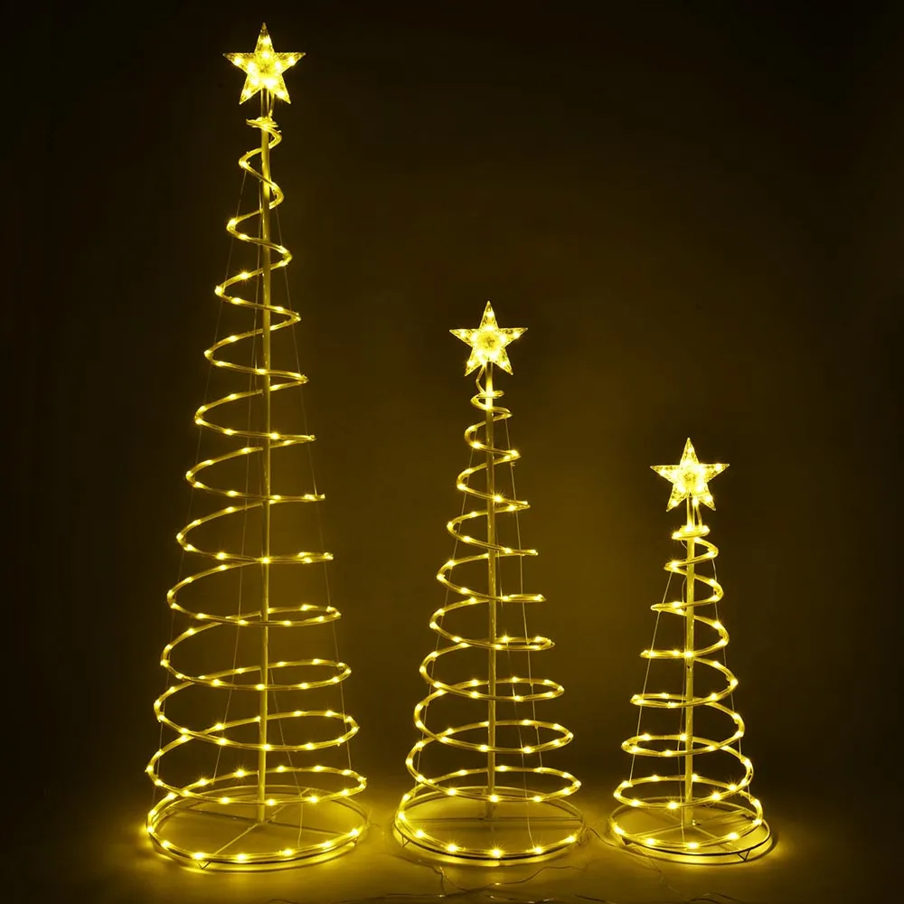 3ct Lighted Spiral Xmas Trees USB Cable Powered 6ft 4ft 3ft