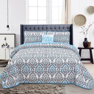 4-Piece Set: Printed Pattern Quilt Set