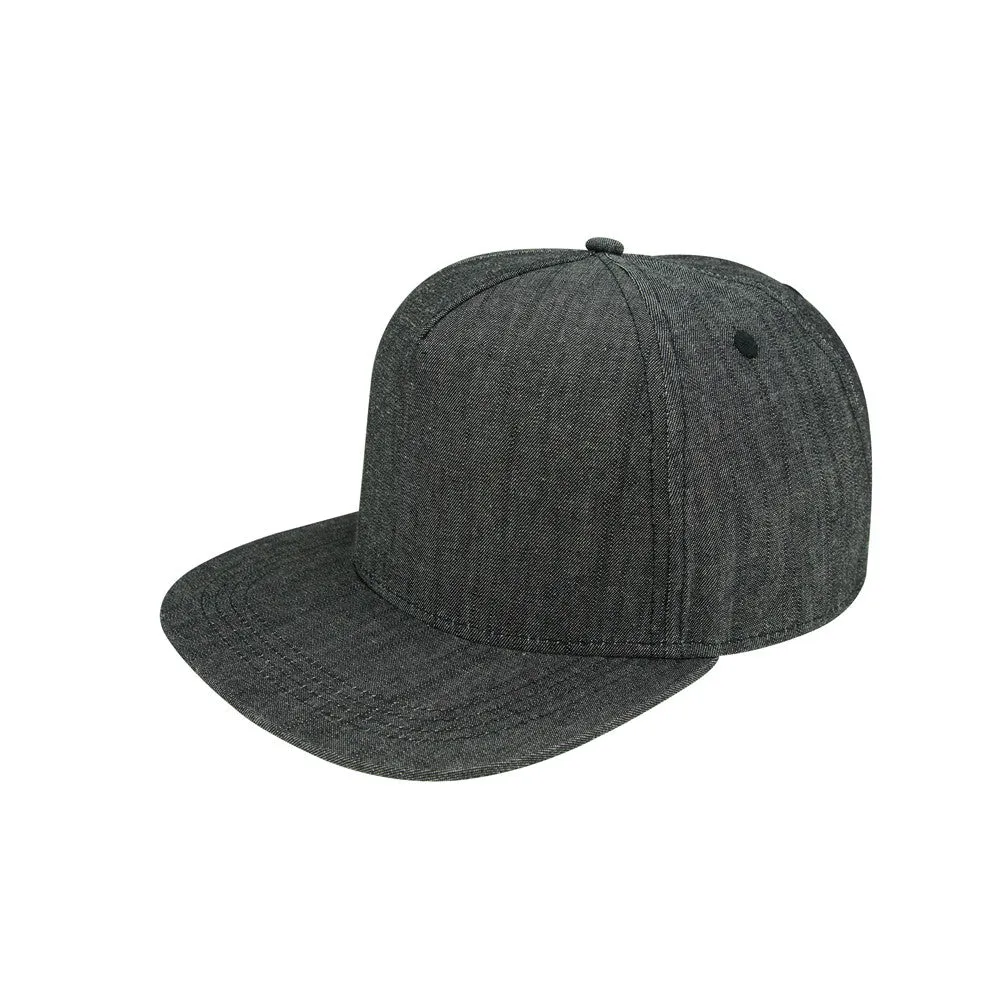 5 Panel Flat Bill Snapback Cap