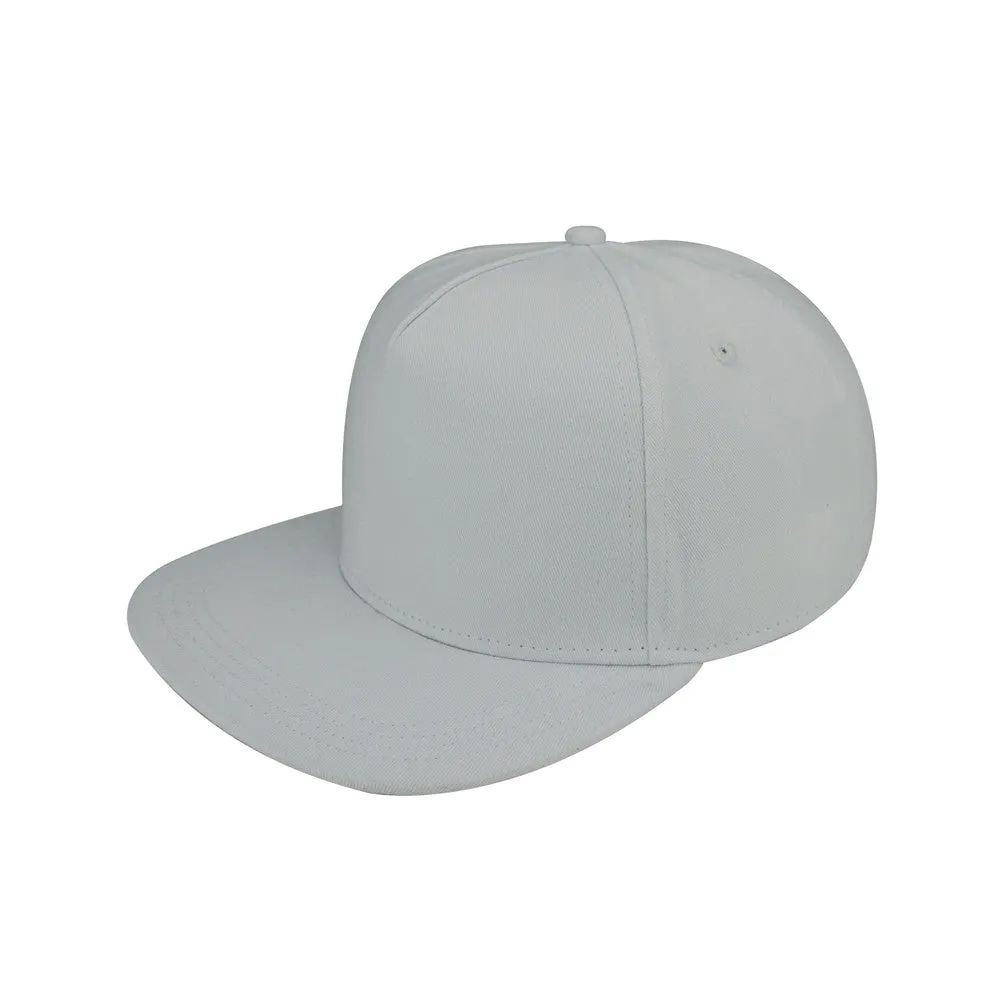 5 Panel Flat Bill Snapback Cap