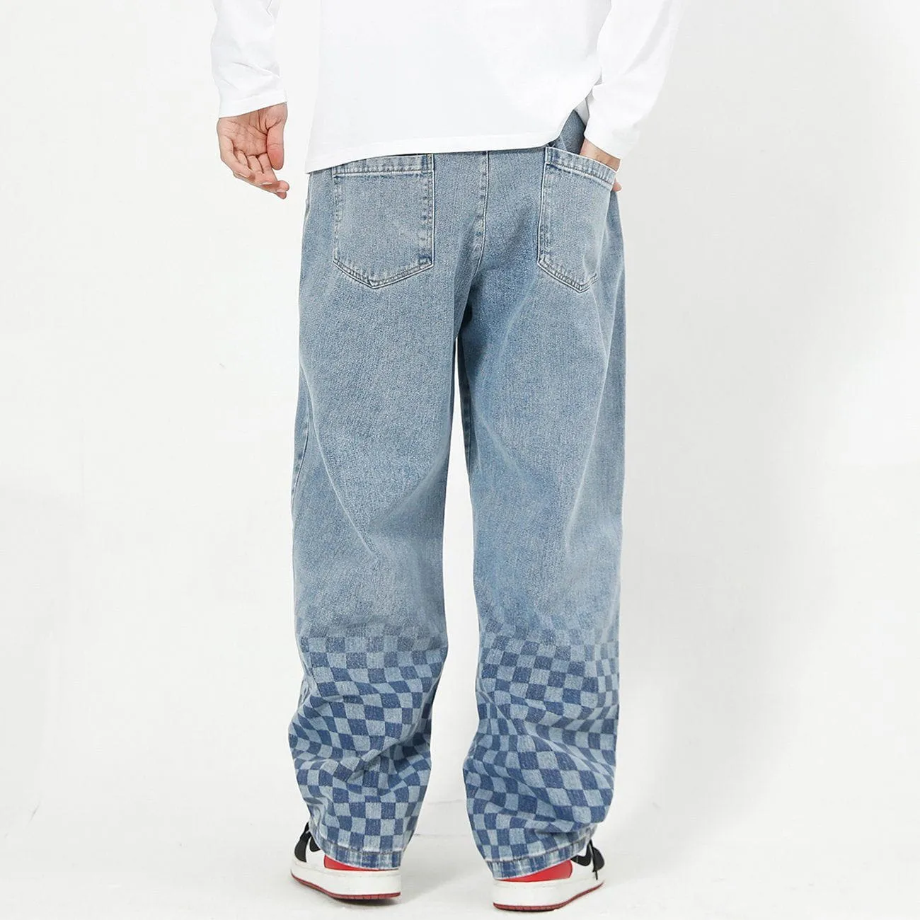 AlanBalen® - Checkerboard Print Jeans