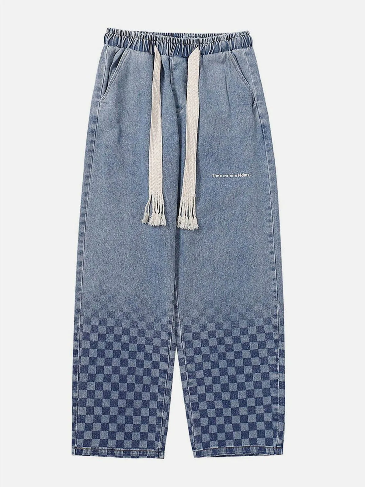 AlanBalen® - Checkerboard Print Jeans