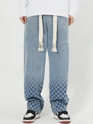 AlanBalen® - Checkerboard Print Jeans