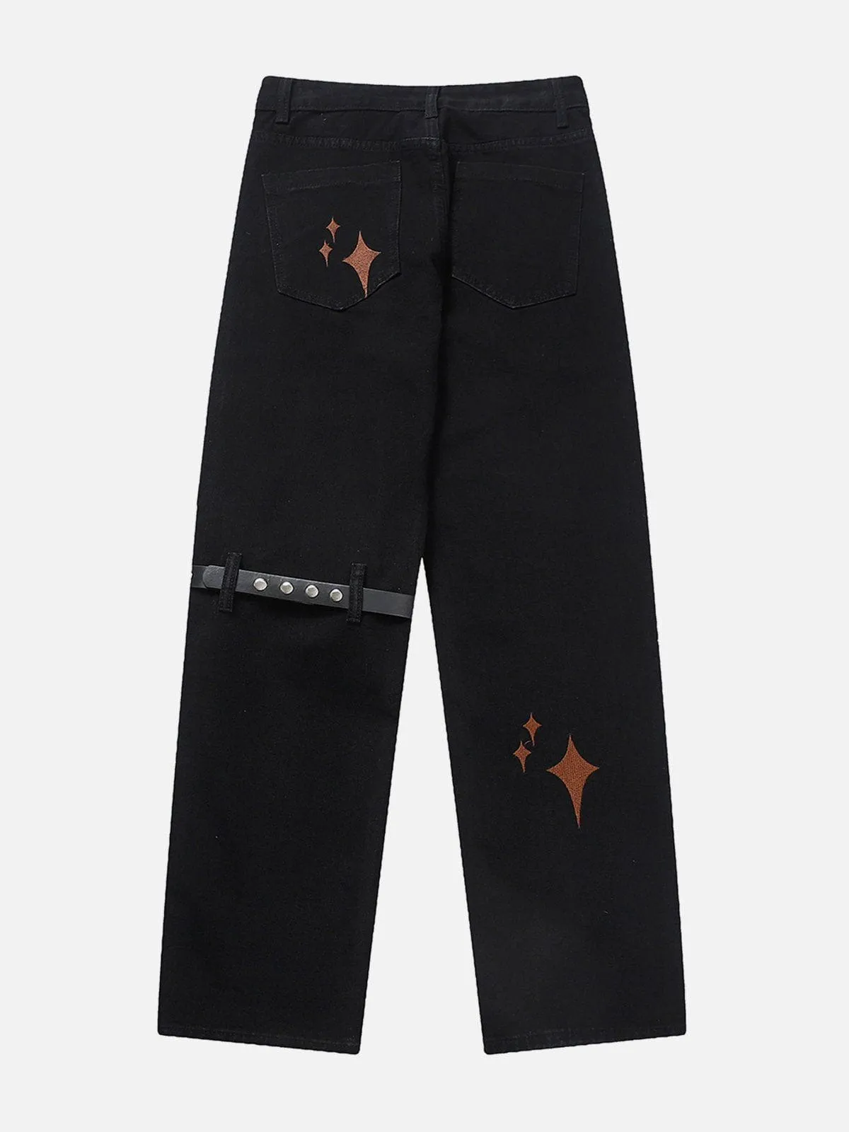 AlanBalen® - Embroidered Leg Hoop Jeans