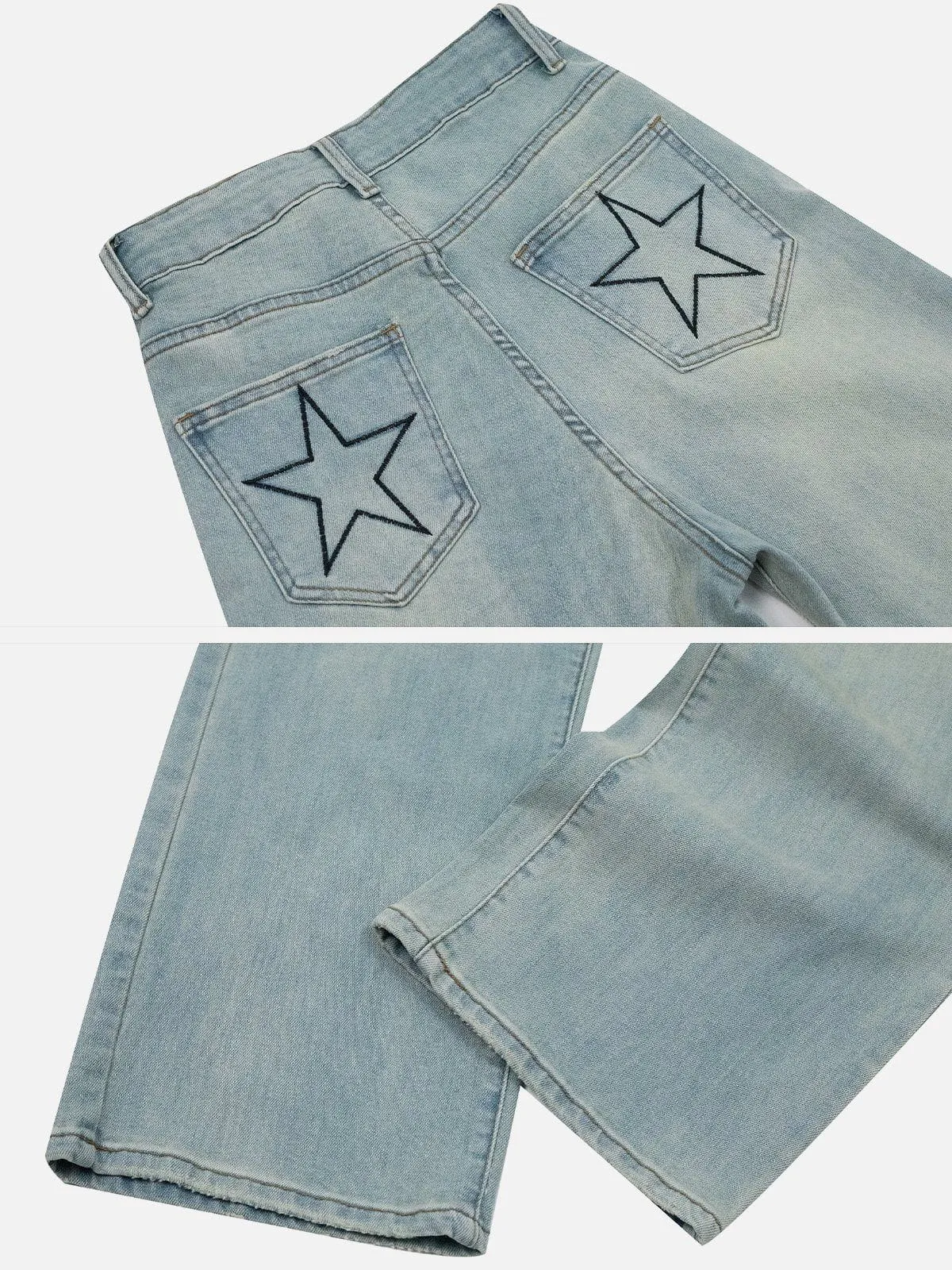 AlanBalen® - Embroidery Star Jeans