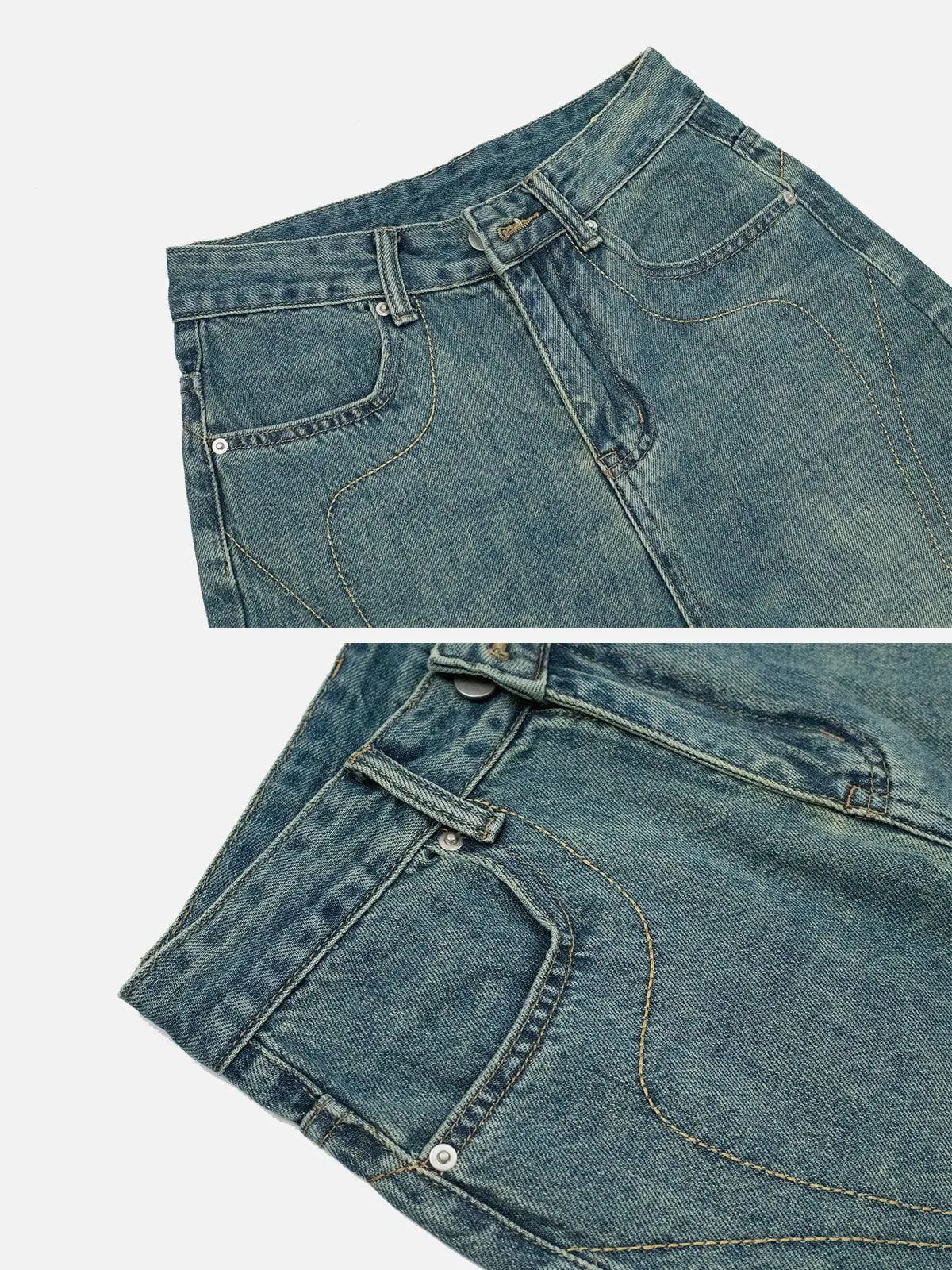 AlanBalen® - Embroidery Washed Jeans