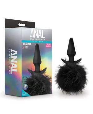 Anal Adventures Platinum Rabbit Tail Plug - Black