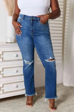 *APP EXCLUSIVE* Judy Blue Distressed Raw Hem Jeans