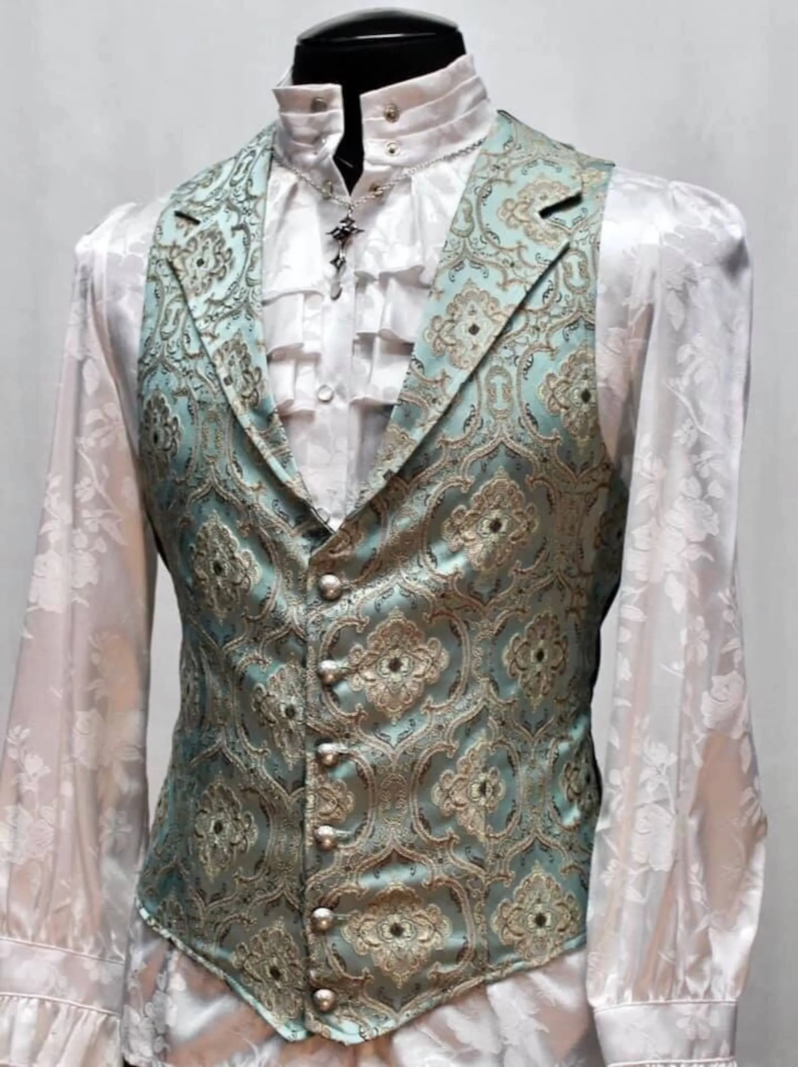 ARISTOCRAT VEST - EDWARDIAN BROCADE - GREEN