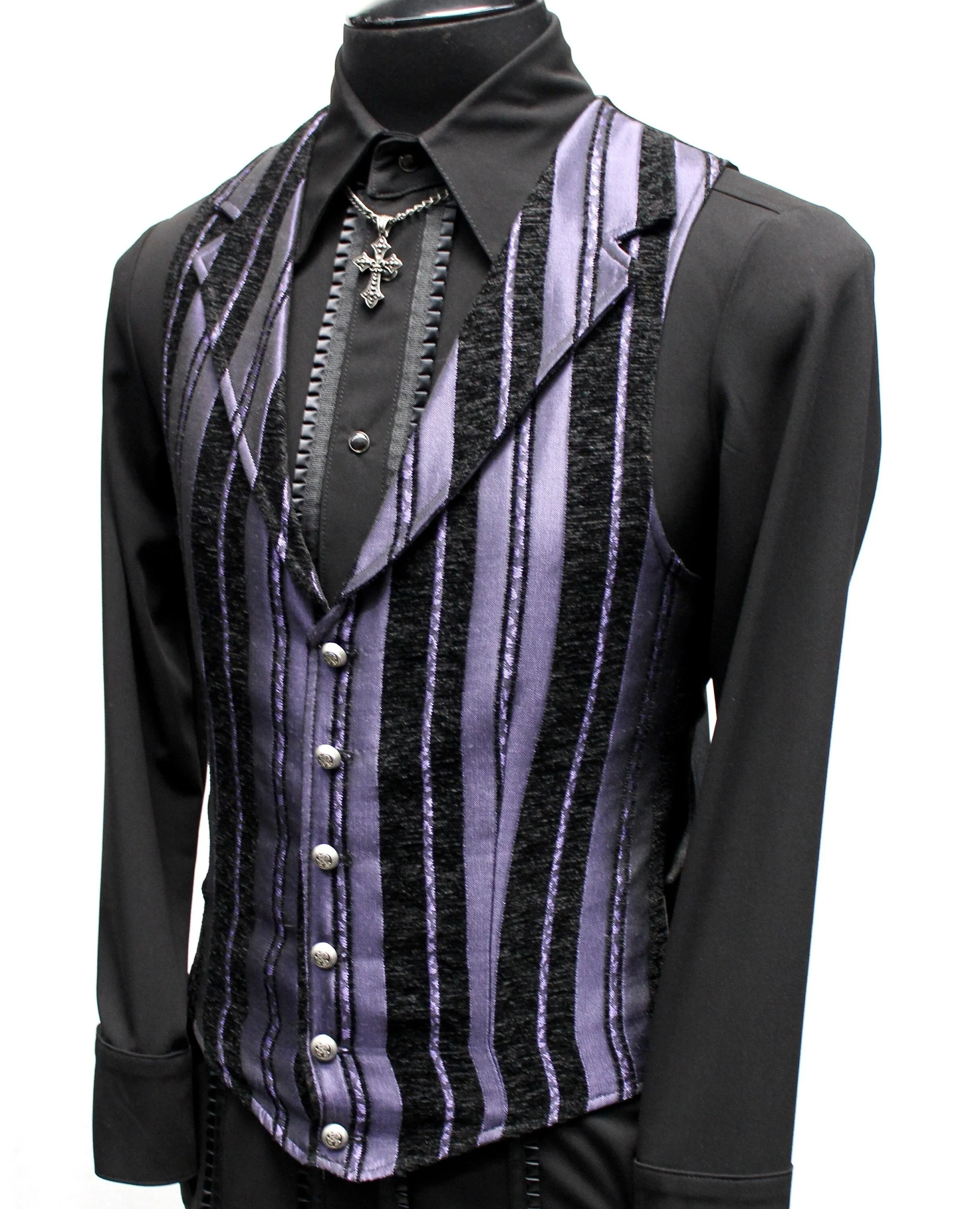 ARISTOCRAT VEST - Purple Stripe Tapestry