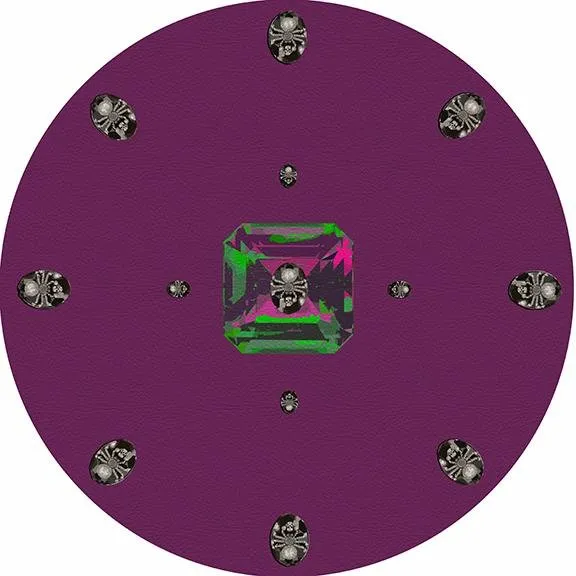 Asscher Purple Rain 16" Round Pebble Placemat Set of 4