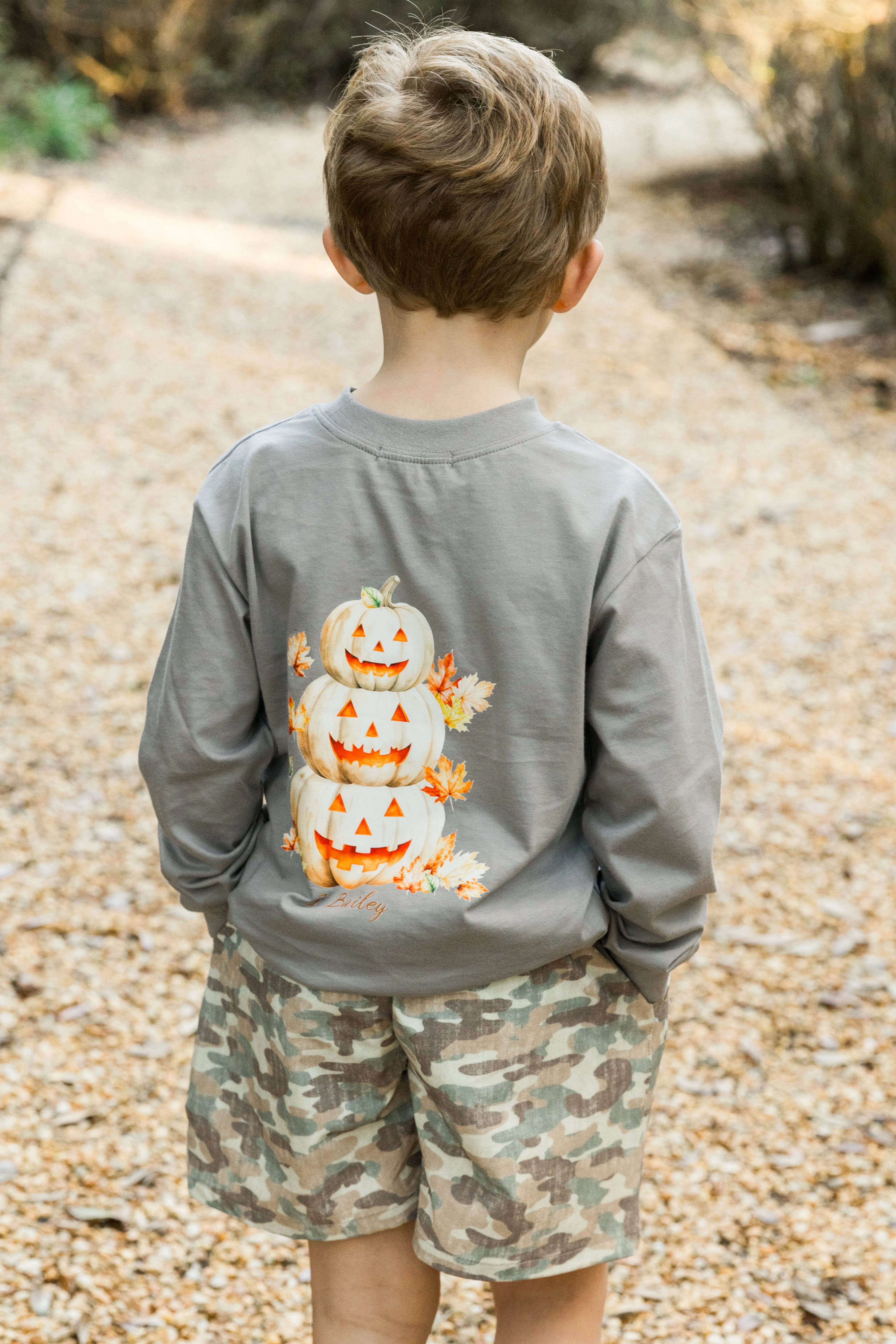 Bailey Boys LS Jack-O Lantern Logo Tee