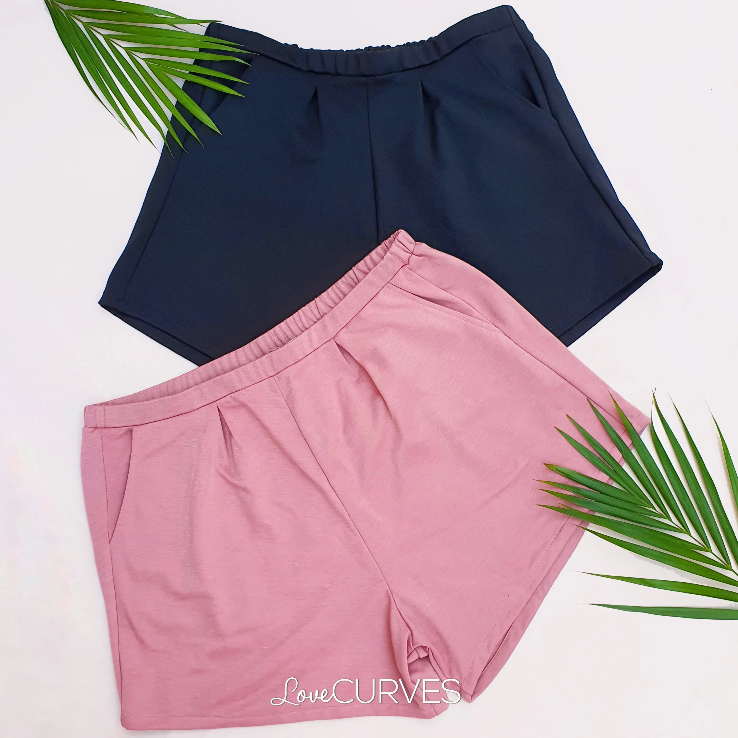 Basic Shorts with Pockets - Dark Blush