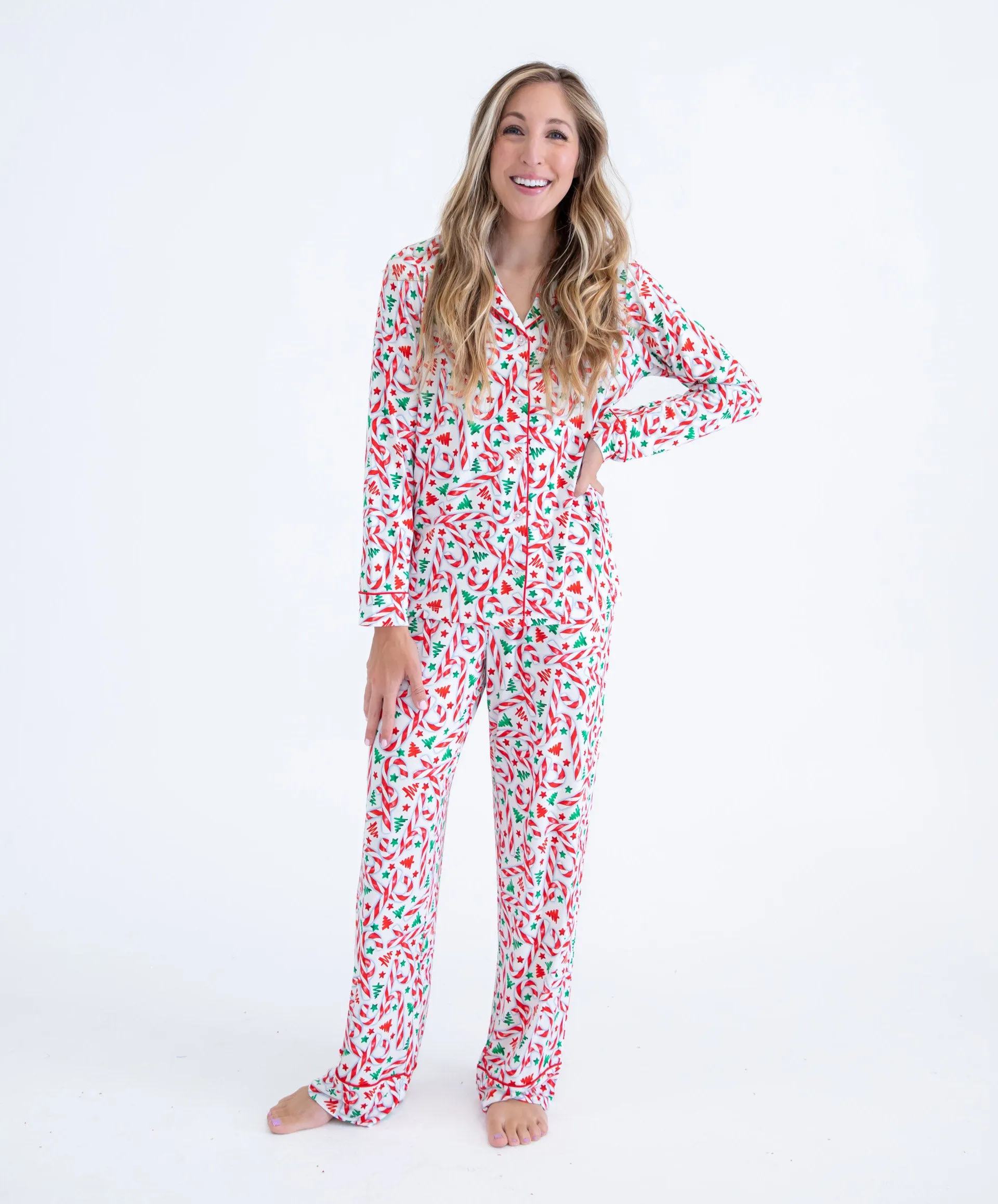 Birdie Bean Cindy Candy Canes Christmas Holiday Women's Lounge Set