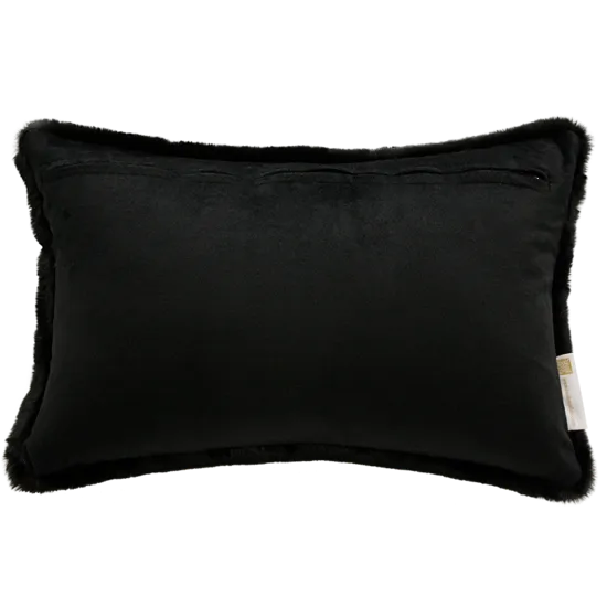 Black Panther Faux Fur Cushion Rect