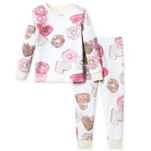 Burts Bees Organic Cotton Two-Piece Pajamas with Doughnut Pattern