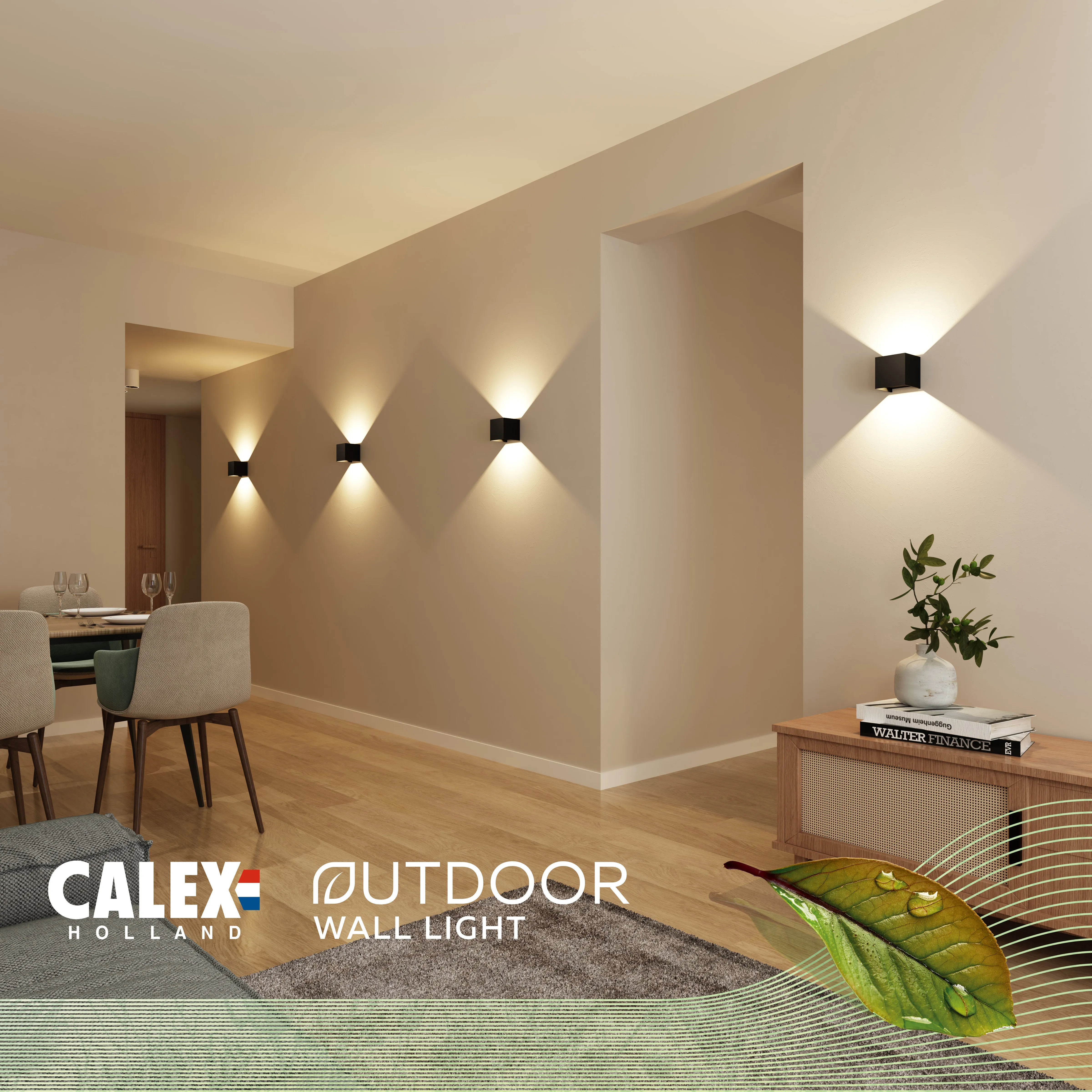 Calex LED Wall Lamp Bari - Up & Down - Black - Warm White Light - 7W