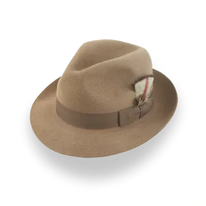 Camel Medium Brim Fedora in Premium Beaver Fur Felt | The Phoenix