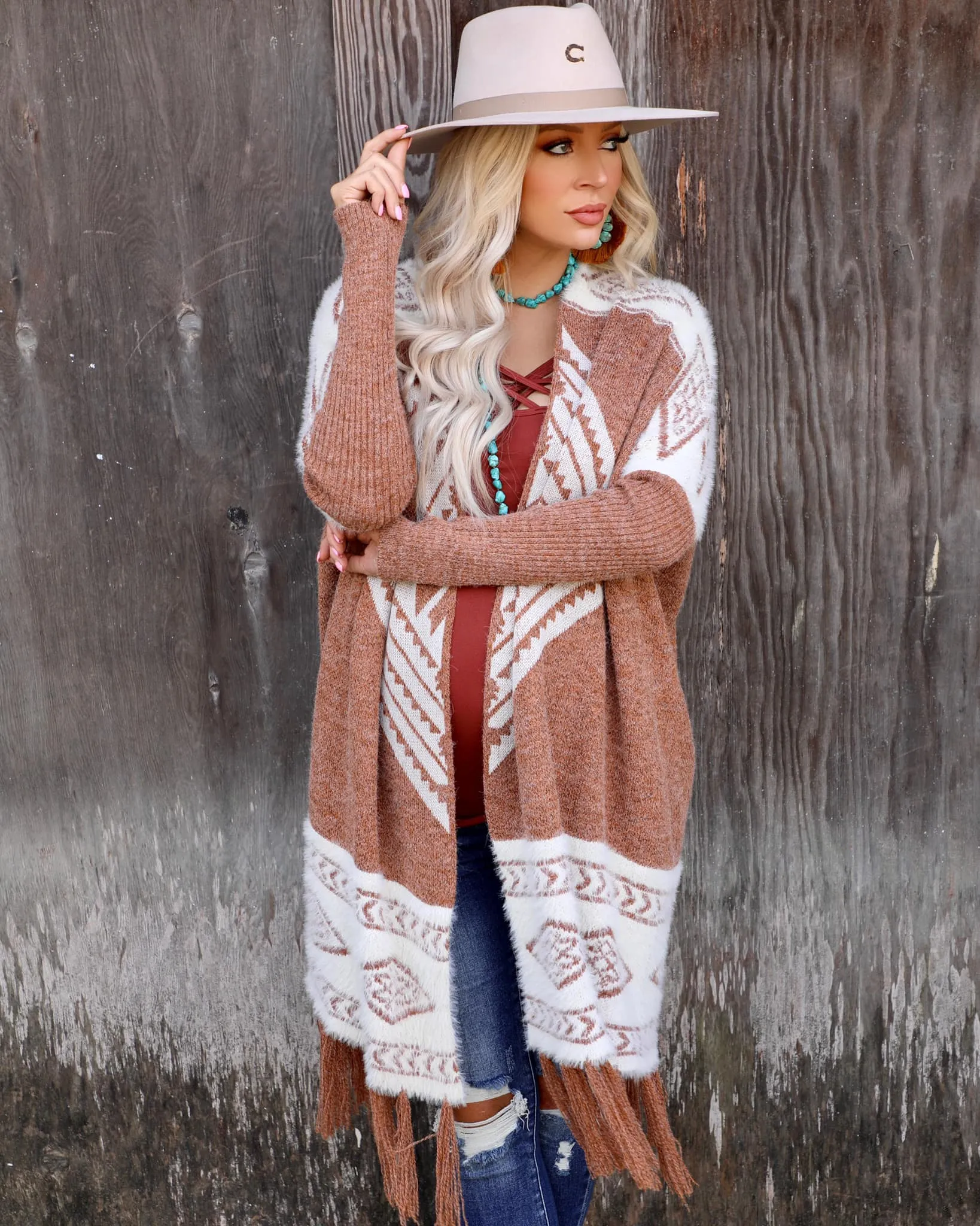 Camel Tribal Cardigan