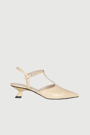 Camila Pumps in Vanilla croc-effect Leather