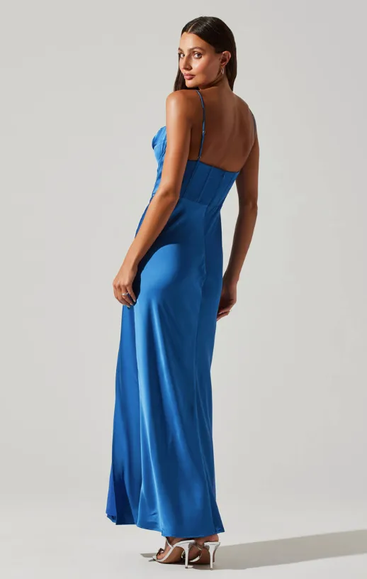 Cannes Maxi Dress Denim Blue