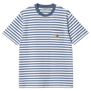 Carhartt WIP Mens S/S Seidler Pocket T Shirt Seidler Stripe Sorrent