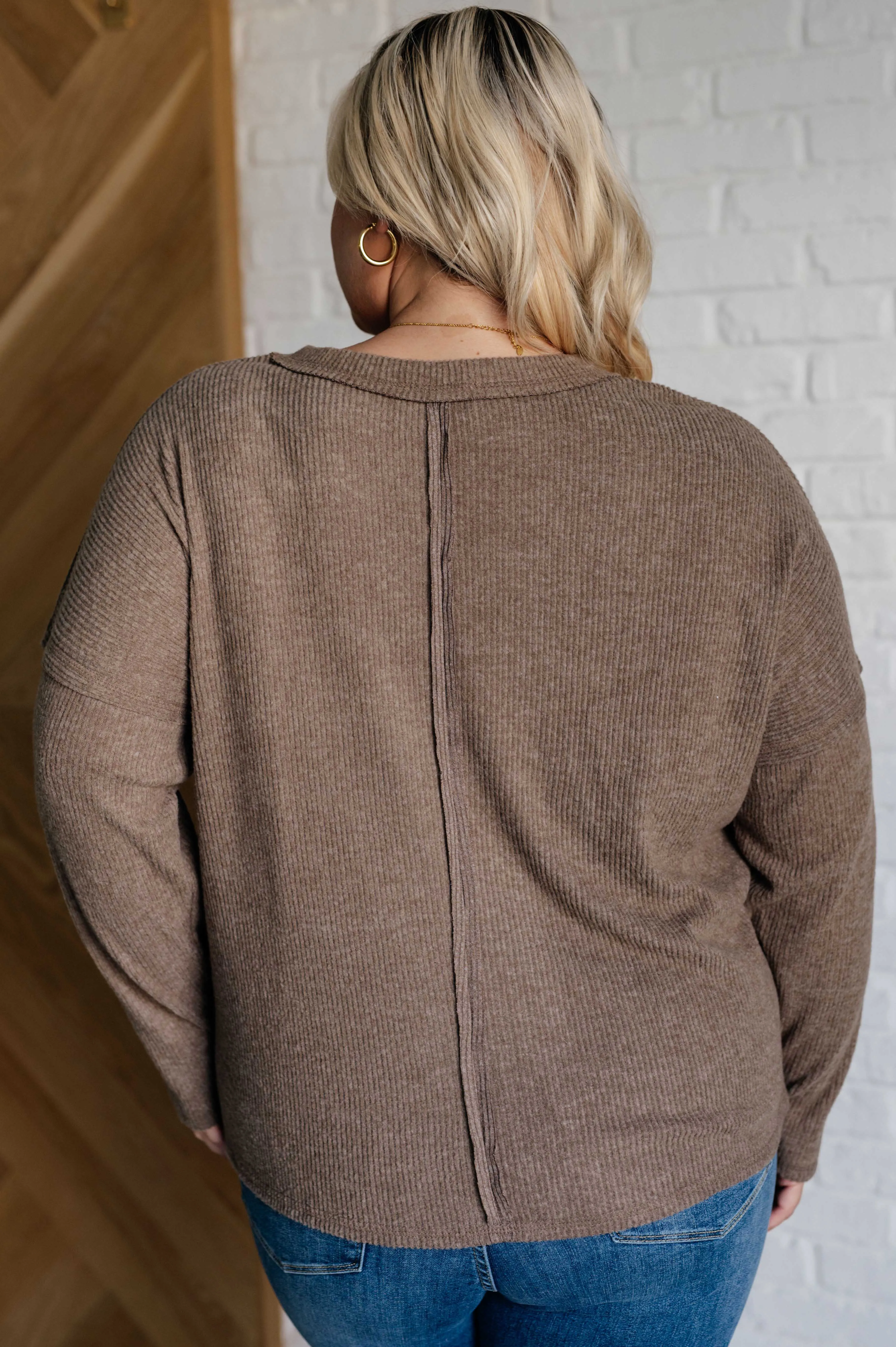 Casual Tuesday Ribbed Knit Sweater in Mocha by Zenana