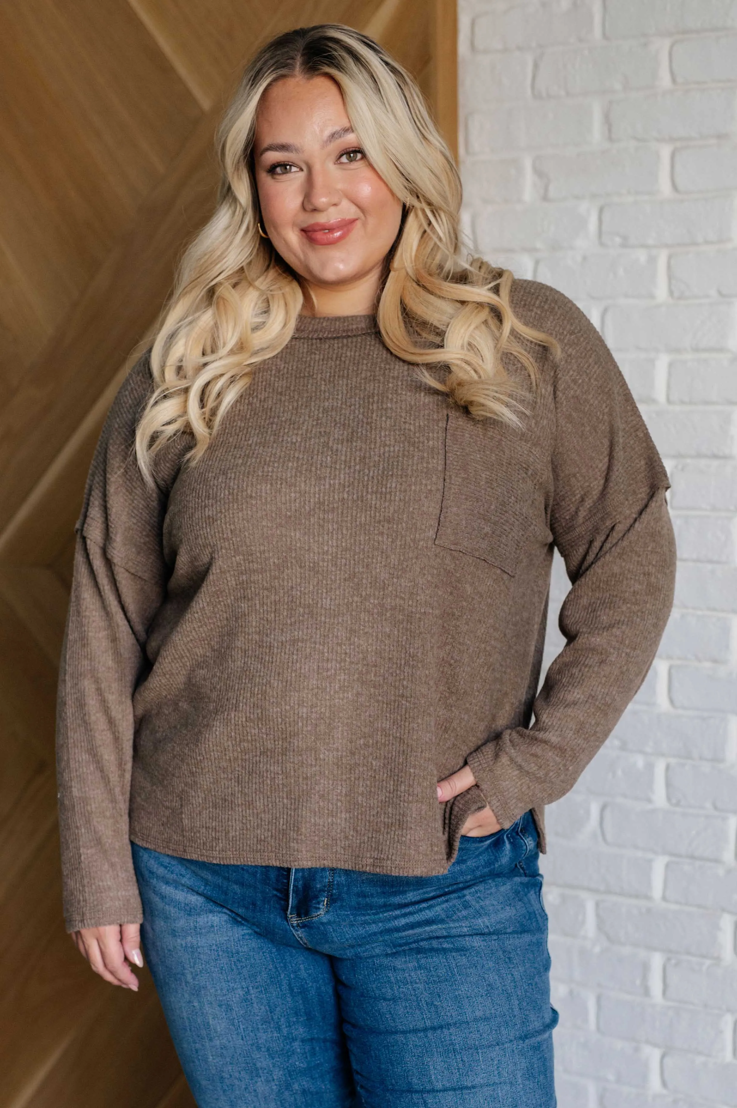 Casual Tuesday Ribbed Knit Sweater in Mocha by Zenana