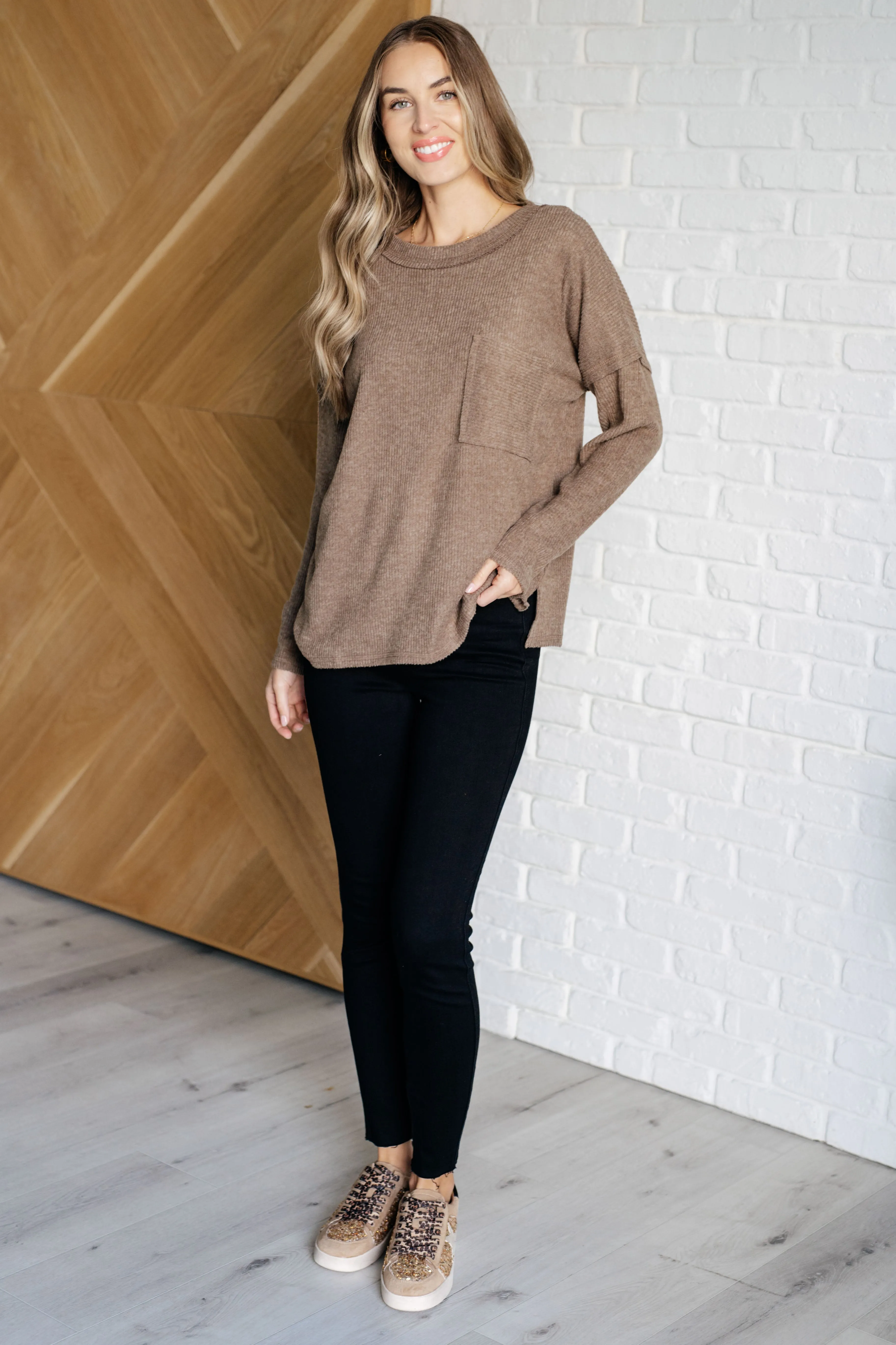 Casual Tuesday Ribbed Knit Sweater in Mocha by Zenana