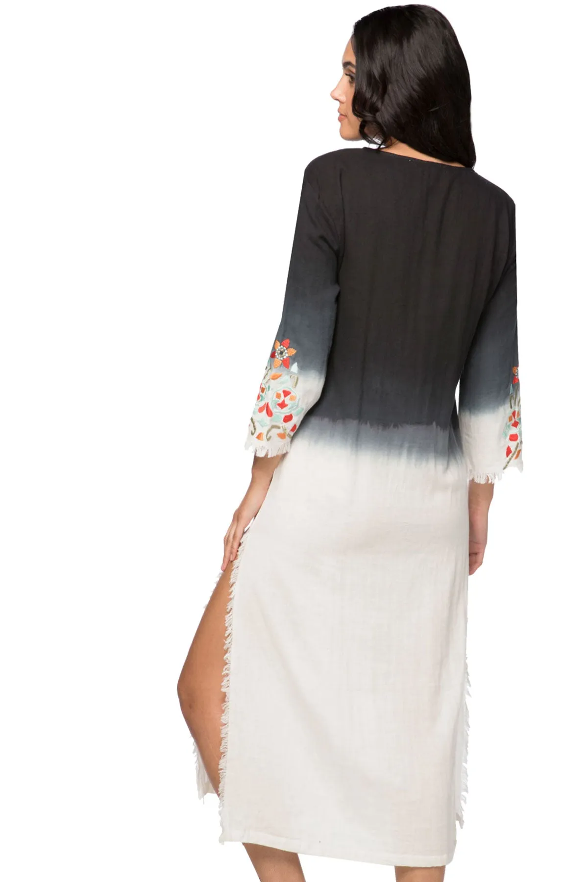 Catalana Maxi Cotton Dress  with Embroidery