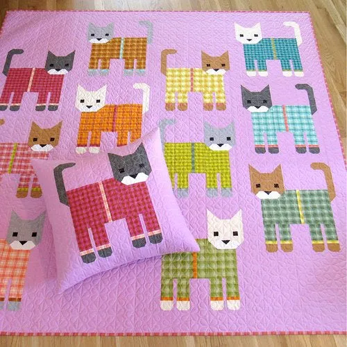 Cats in Pajamas Quilt Pattern - Elizabeth Hartman