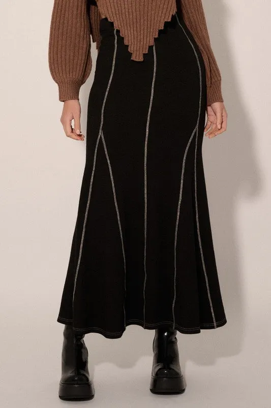 CONTRAST STITCH STRAIGHT MAXI