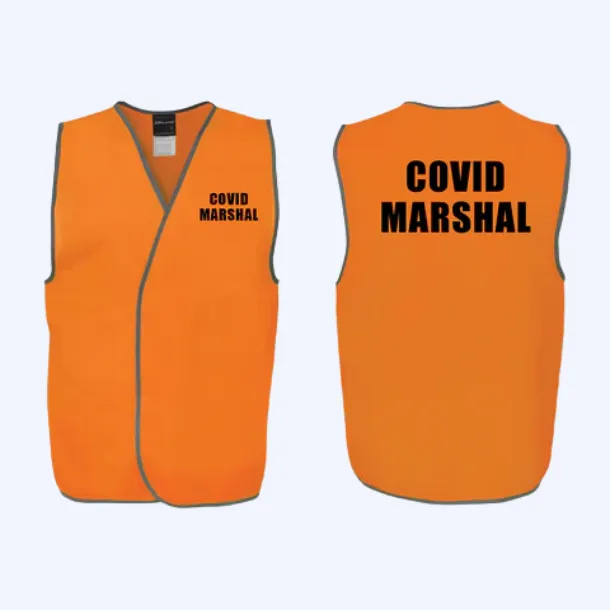 COVID-19 ORANGE MARSHAL HI VIS VESTS (QTY 1 - 10)