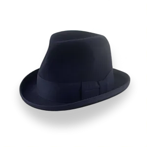 Dark Navy Blue 1920's Mens Retro Homburg Hat | The Phaeton