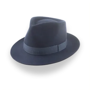 Dark Slate Grey Men's Teardrop Fedora in Smooth Fur Felt | The Diplomat