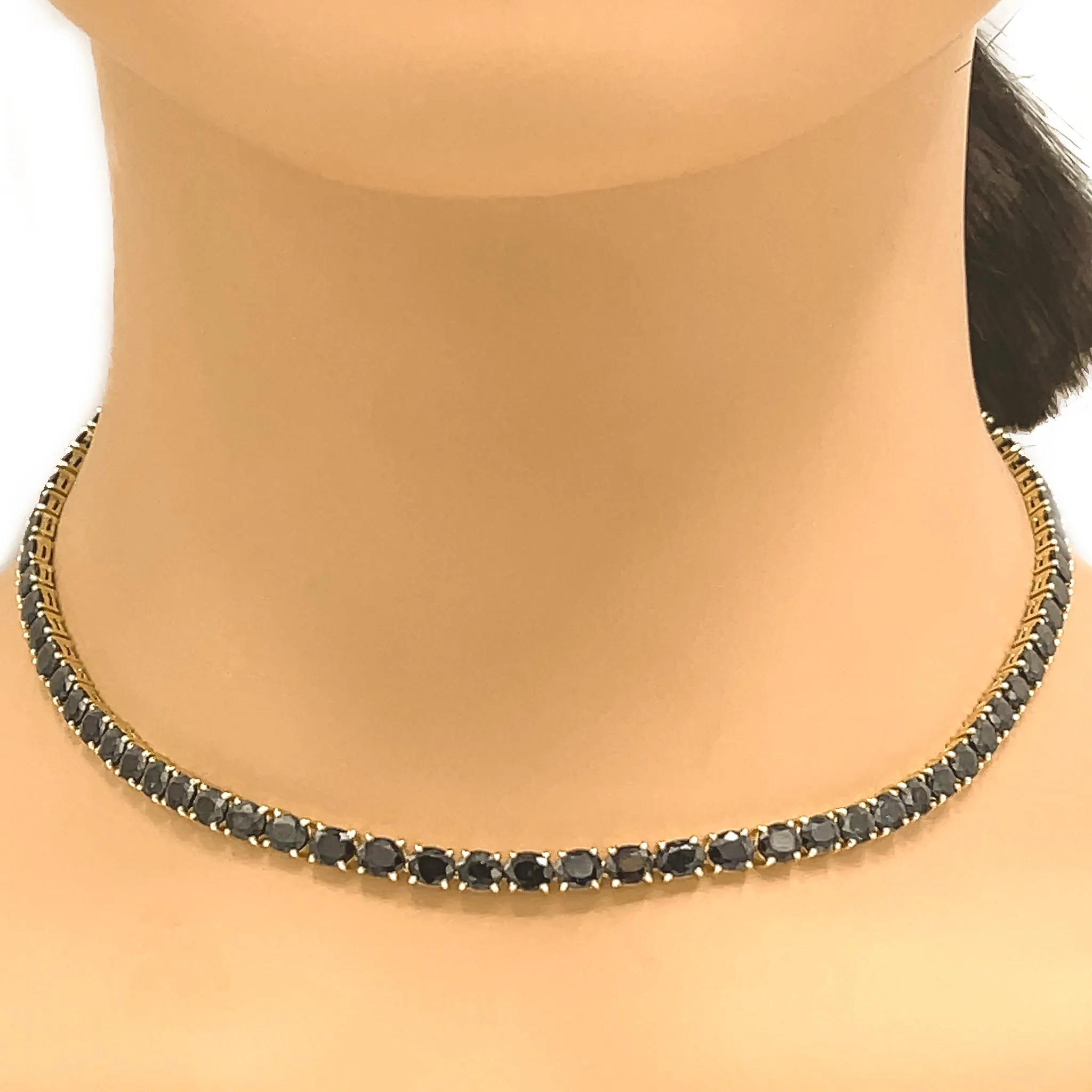 Delicate Oval Sapphire Tennis Necklace