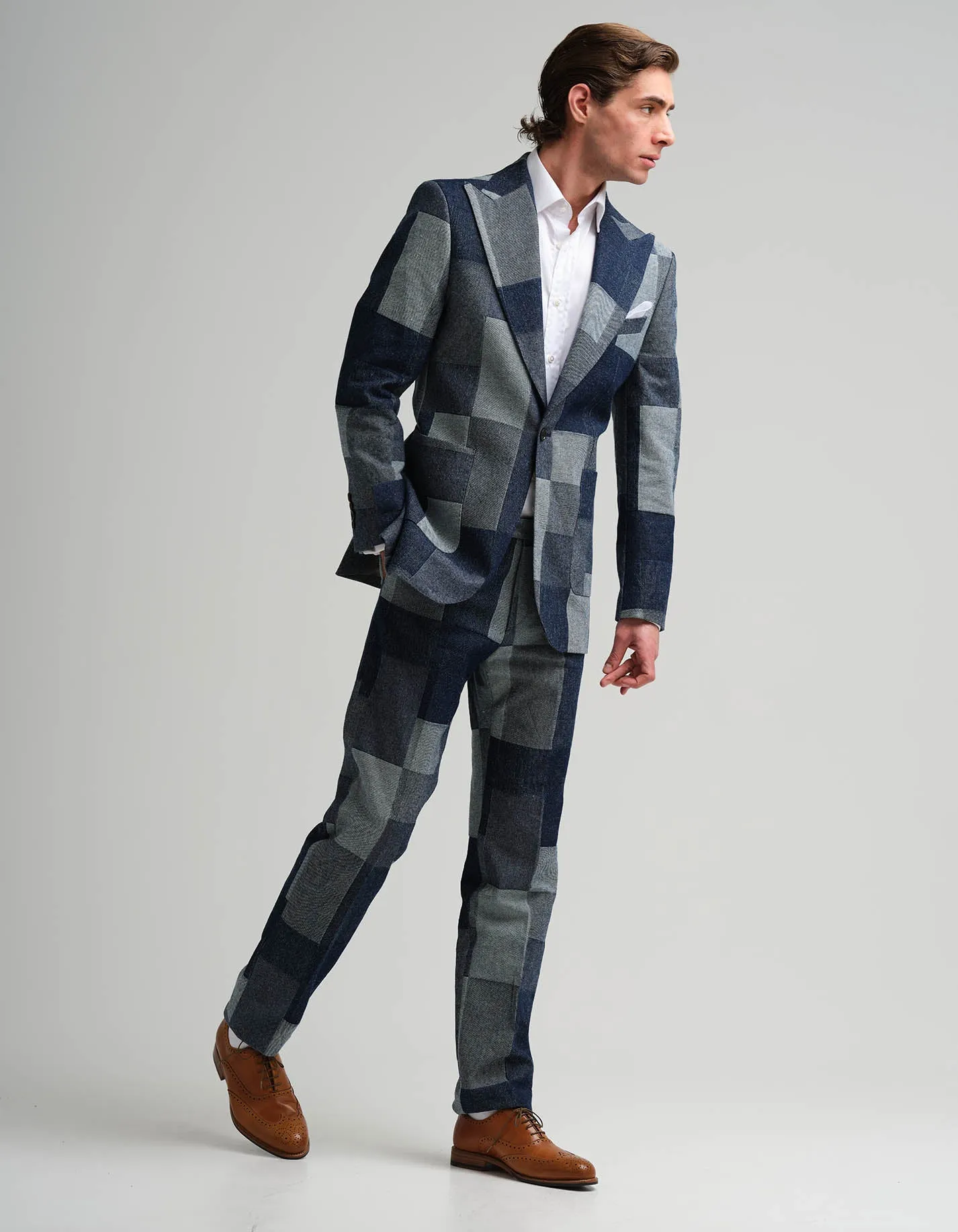 Denim Check 2 Piece Suit