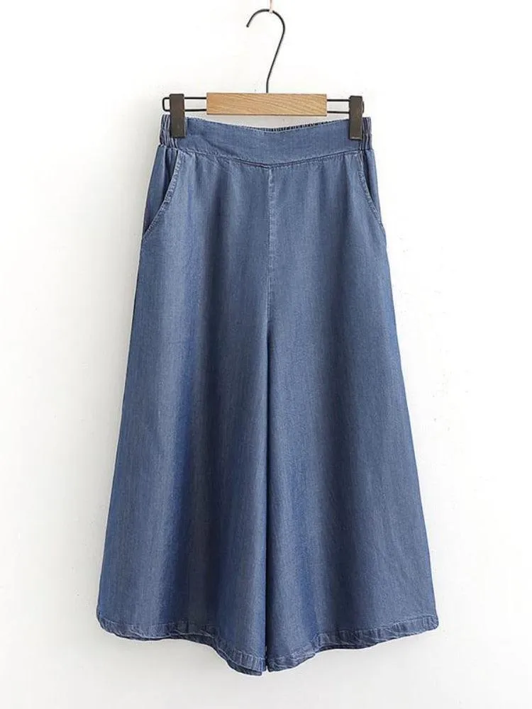 Denim Jeans Wide Leg Pants