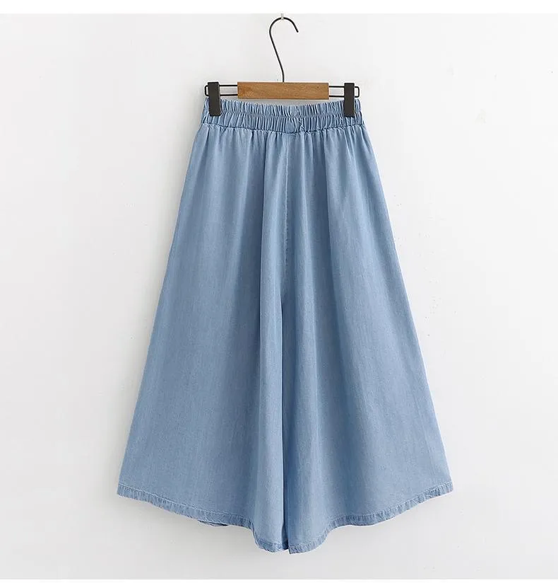 Denim Jeans Wide Leg Pants