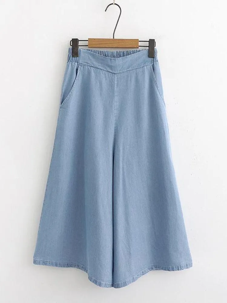 Denim Jeans Wide Leg Pants