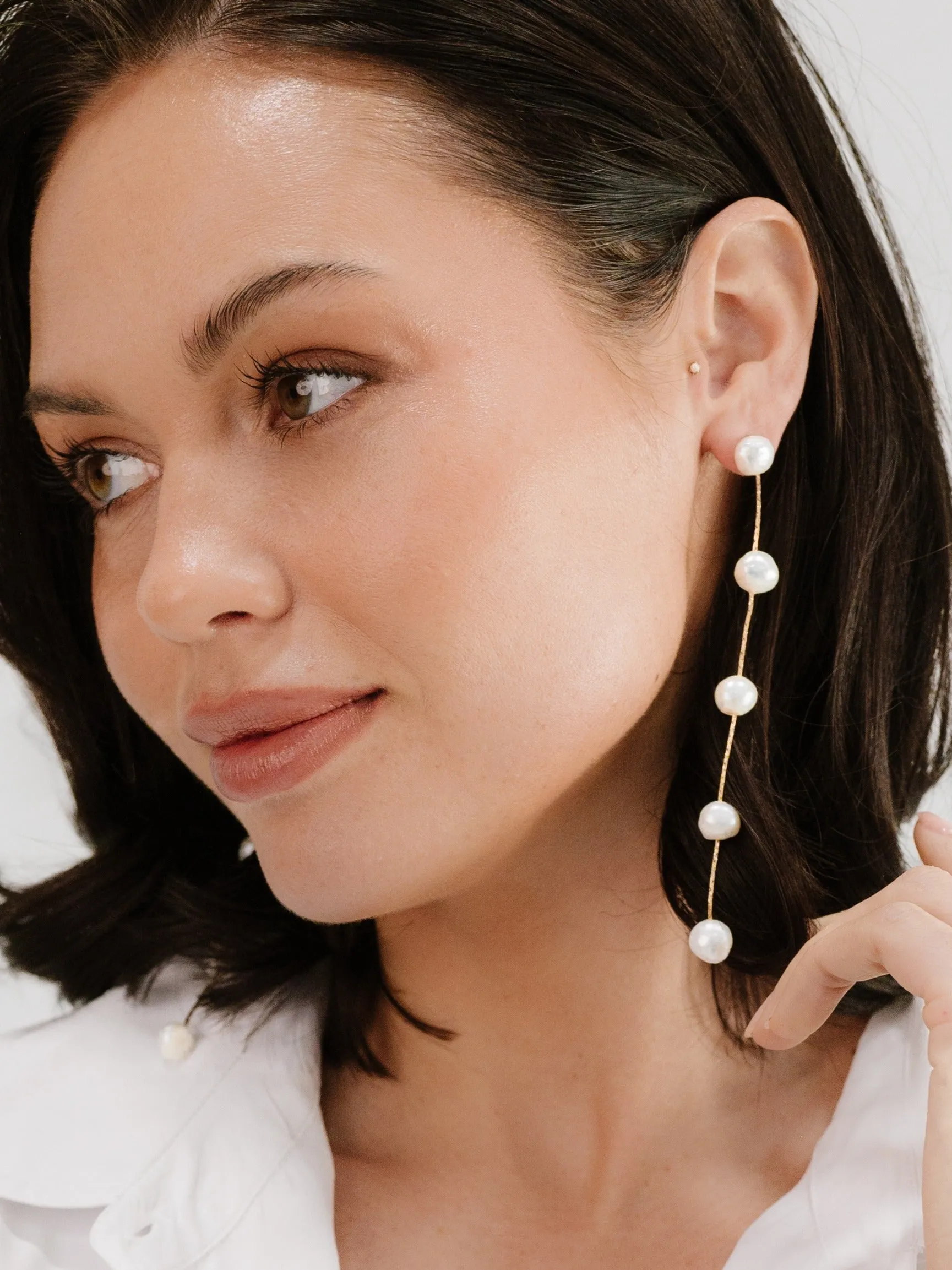 Dripping Pearl Delicate Drop Earrings