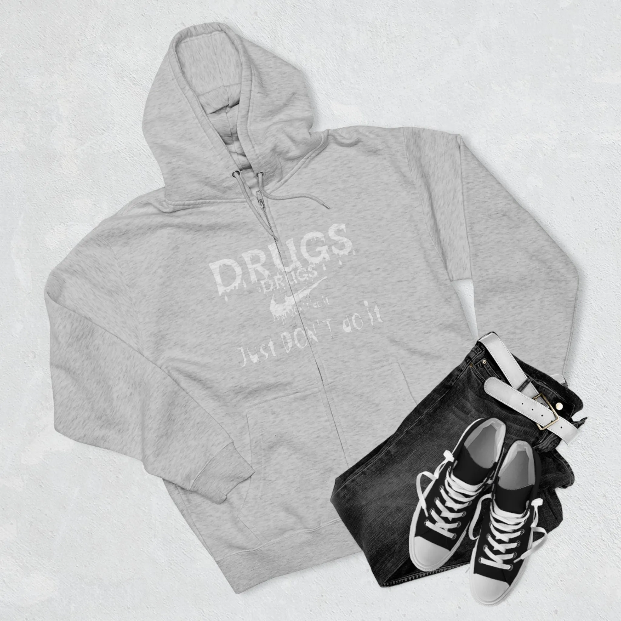 DRUGS, Just don't do it Unisex Zip Hoodie