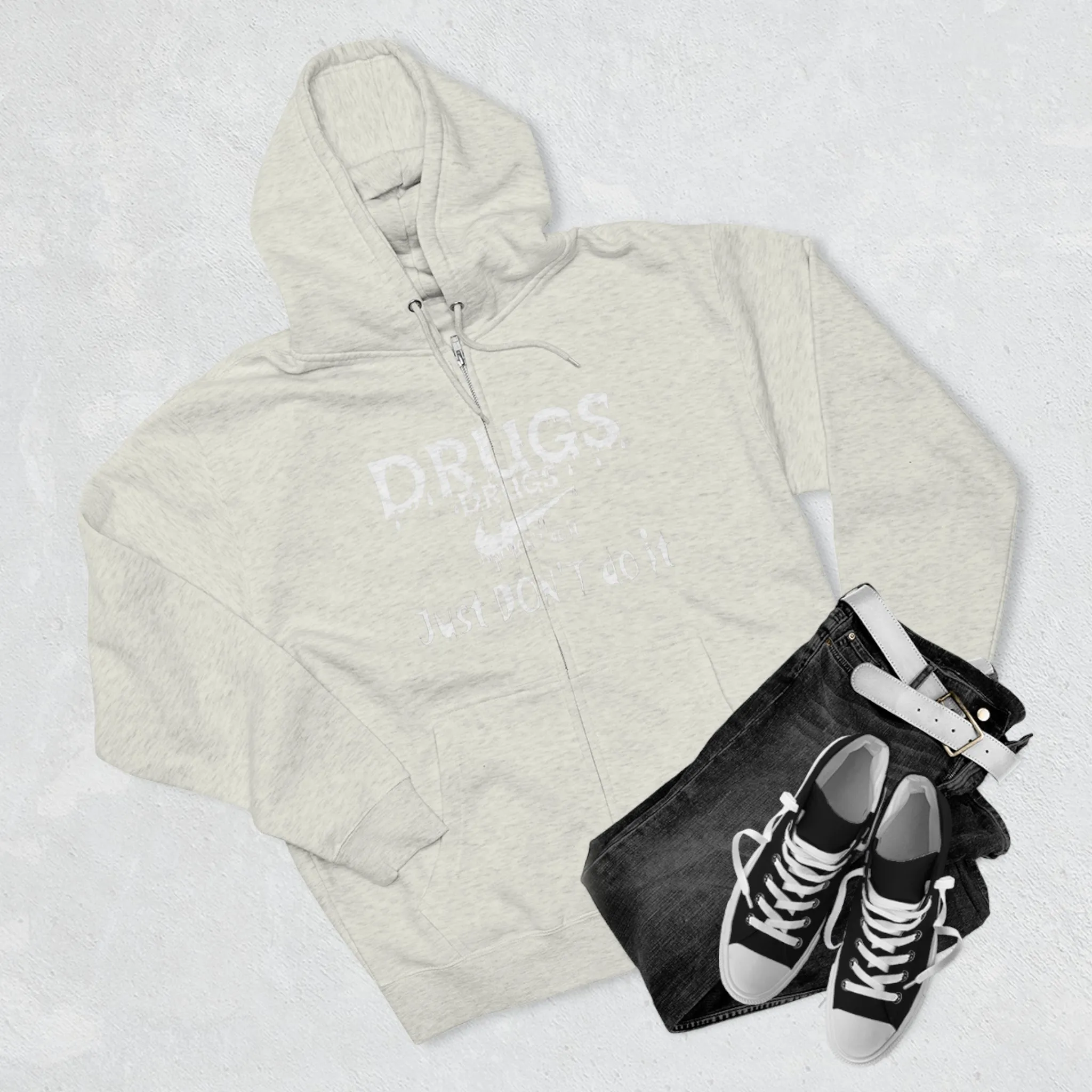 DRUGS, Just don't do it Unisex Zip Hoodie