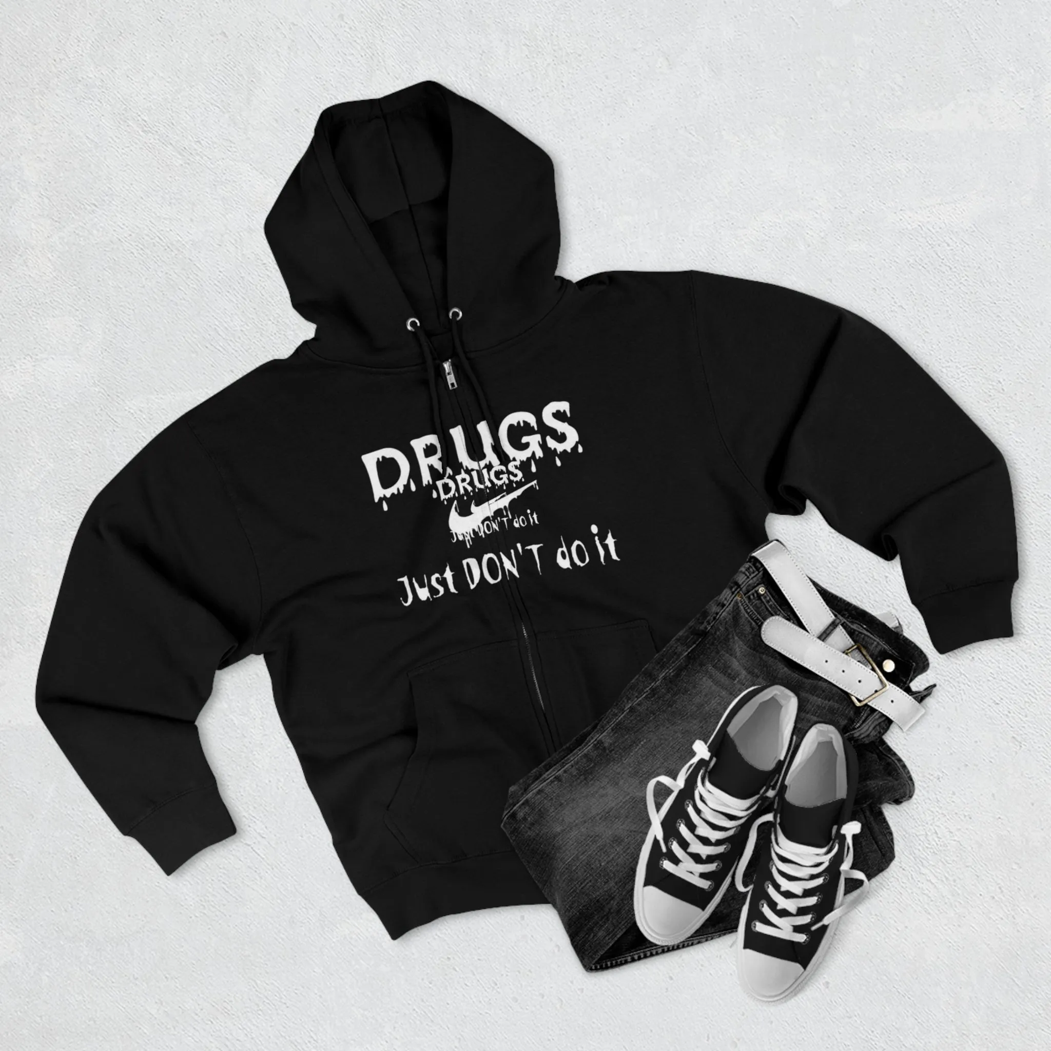 DRUGS, Just don't do it Unisex Zip Hoodie