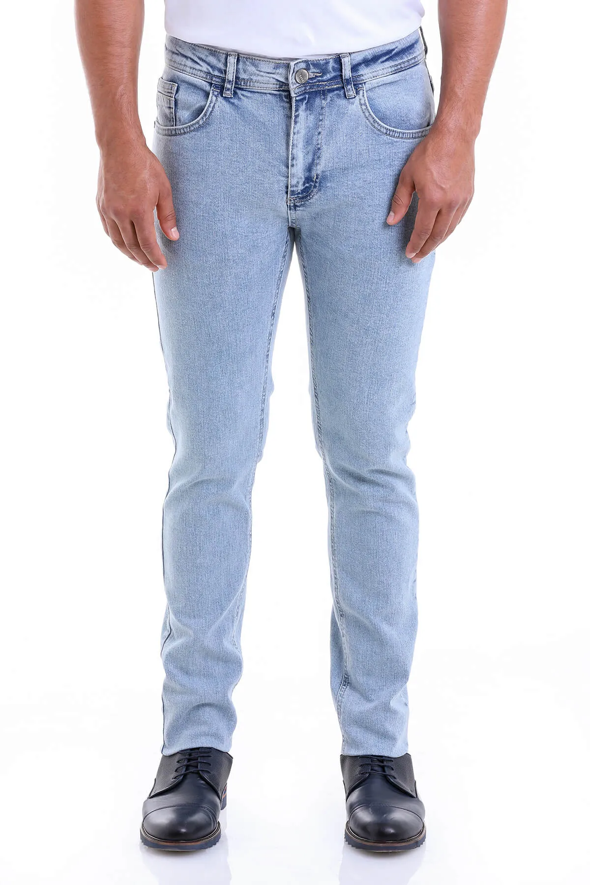 Dynamic Fit 5 Pocket Low Waist Cotton Ice Blue Denim