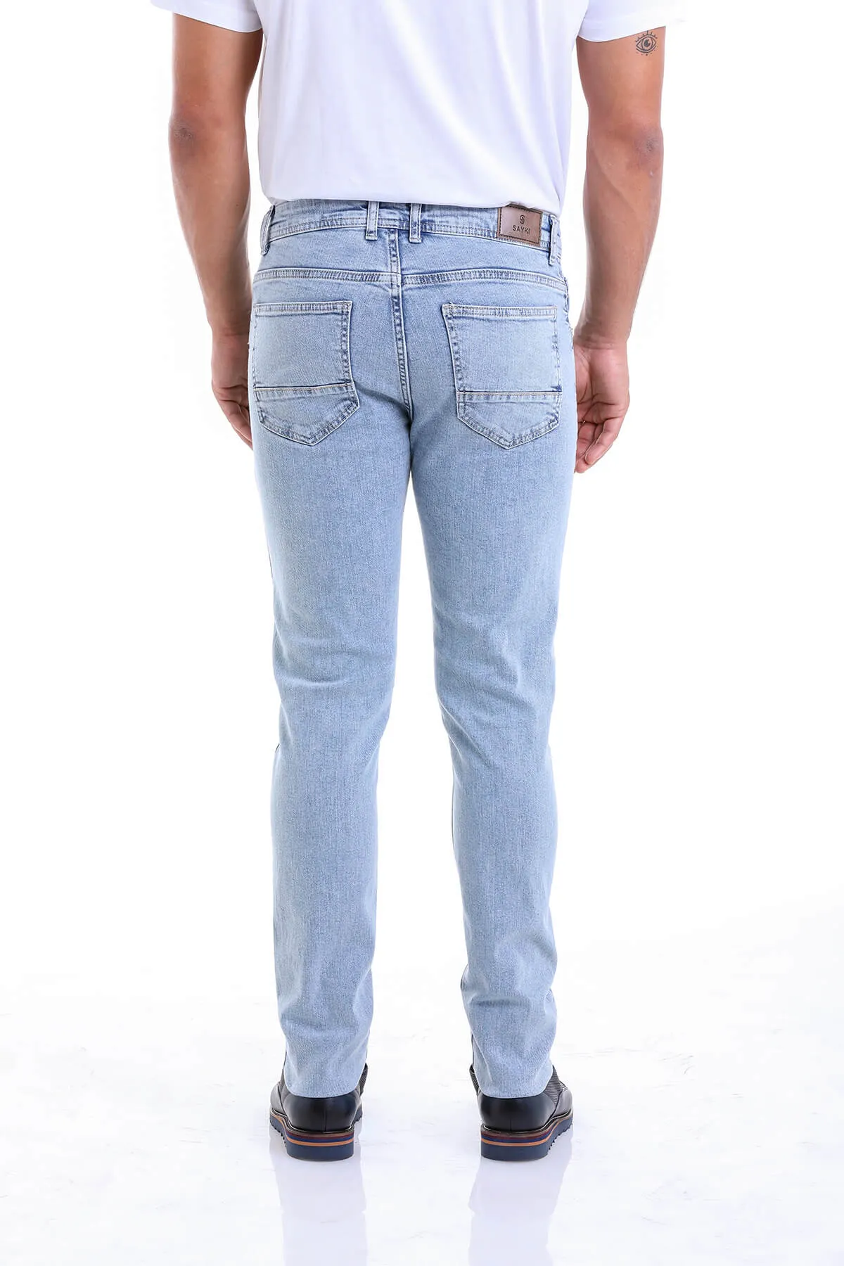 Dynamic Fit 5 Pocket Low Waist Cotton Ice Blue Denim