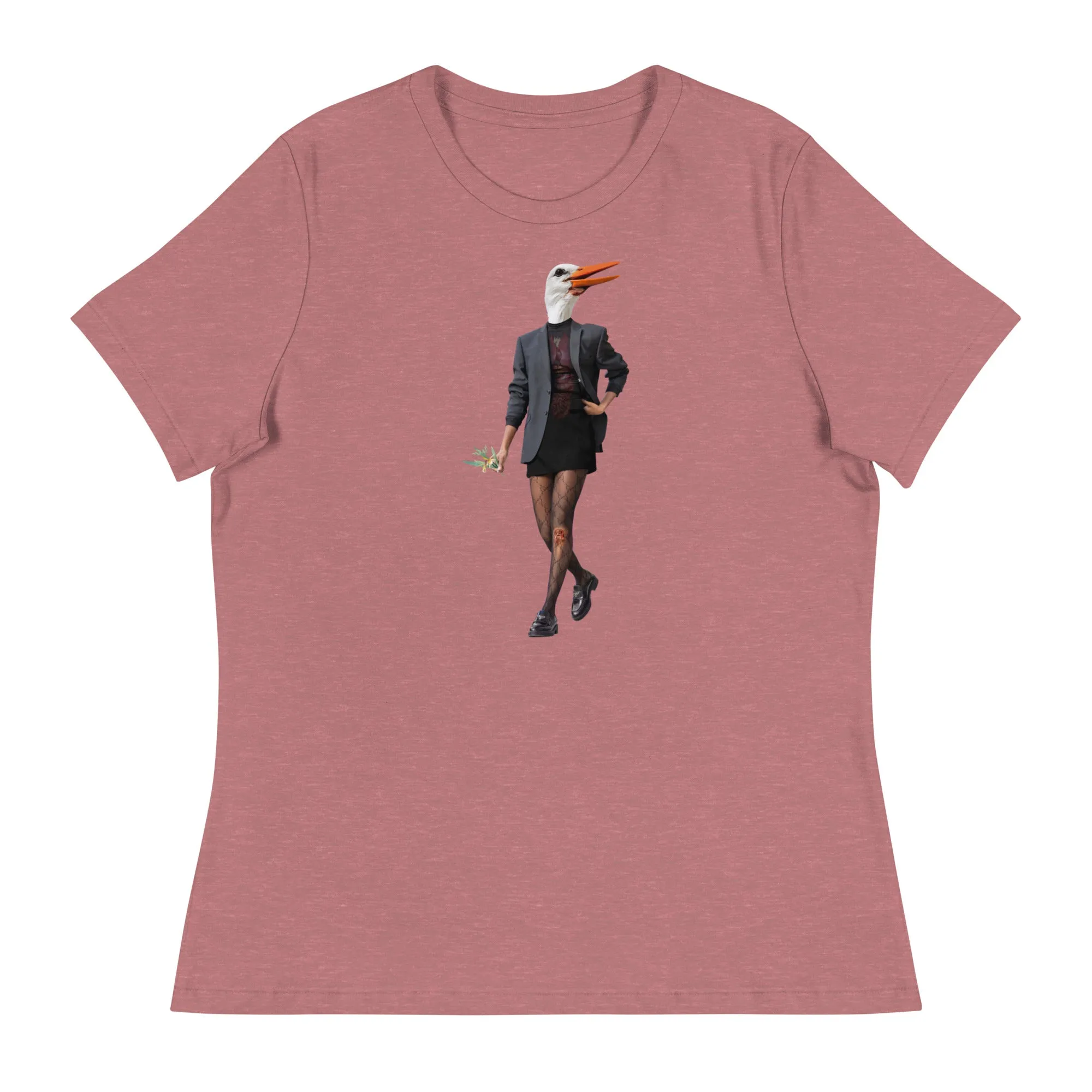 Edgy Stork Collage Women's Relaxed T-Shirt