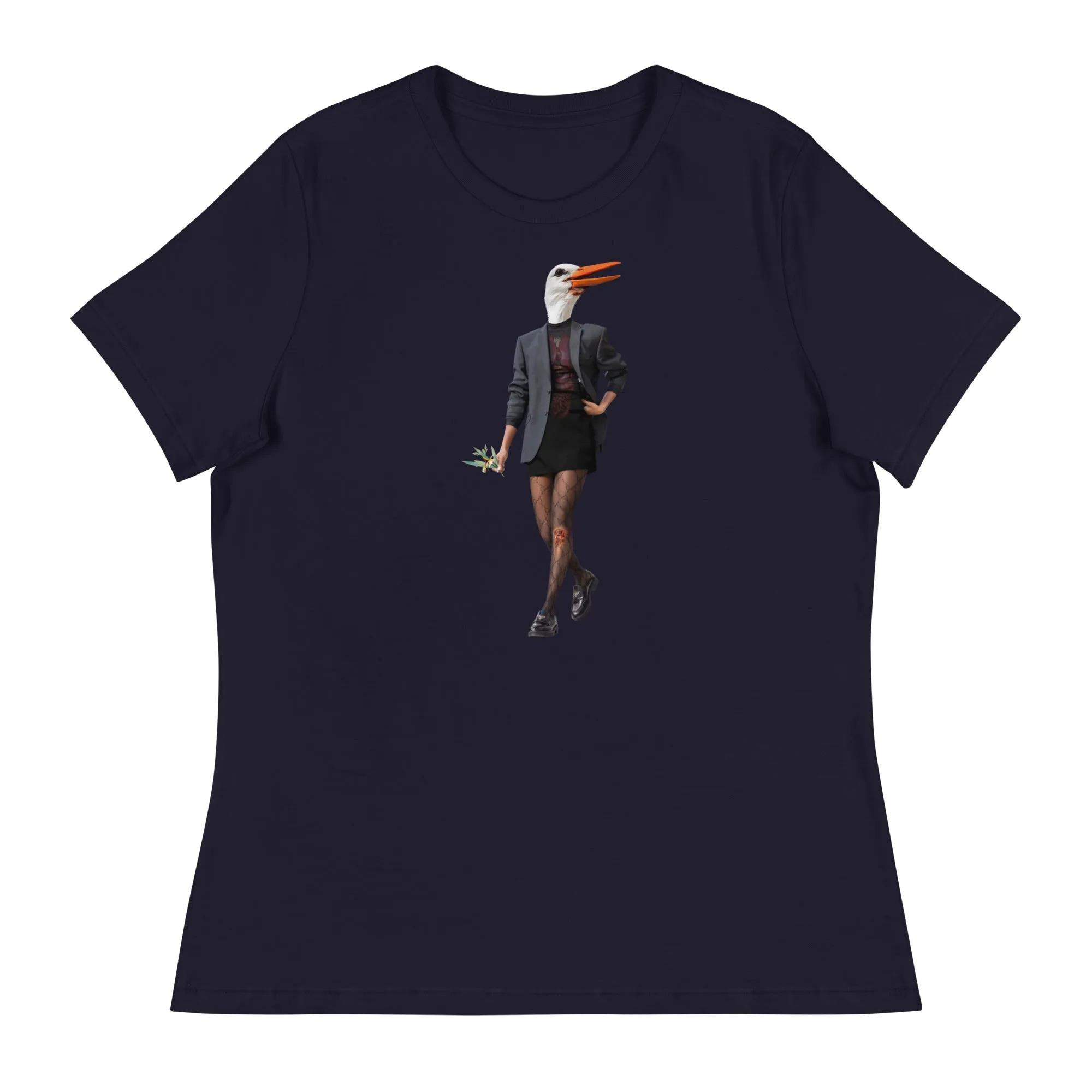 Edgy Stork Collage Women's Relaxed T-Shirt