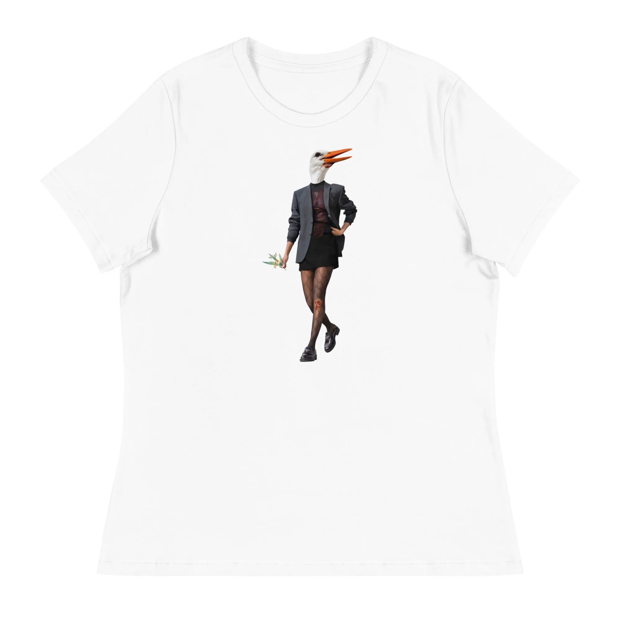 Edgy Stork Collage Women's Relaxed T-Shirt